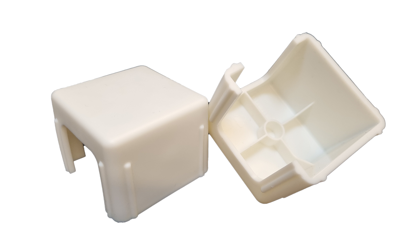 Freigestellte Darstellung von zwei weißen Parkplatzmarkierungen