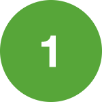 Grünes Icon mit weißer Zahl 1
