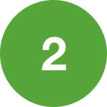 Grünes Icon mit weißer Zahl 2
