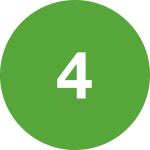 Grünes Icon mit weißer Zahl 4